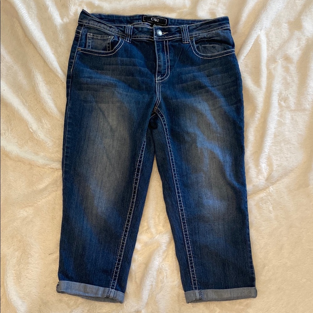 Cato Blue Ankle Cropped Jeans with Rolled Hems